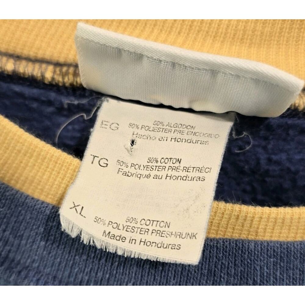 Vintage Sweatshirt Womens XL Blue Sunflower Granny 90s Pullover Crewneck Flower - Picture 8 of 12